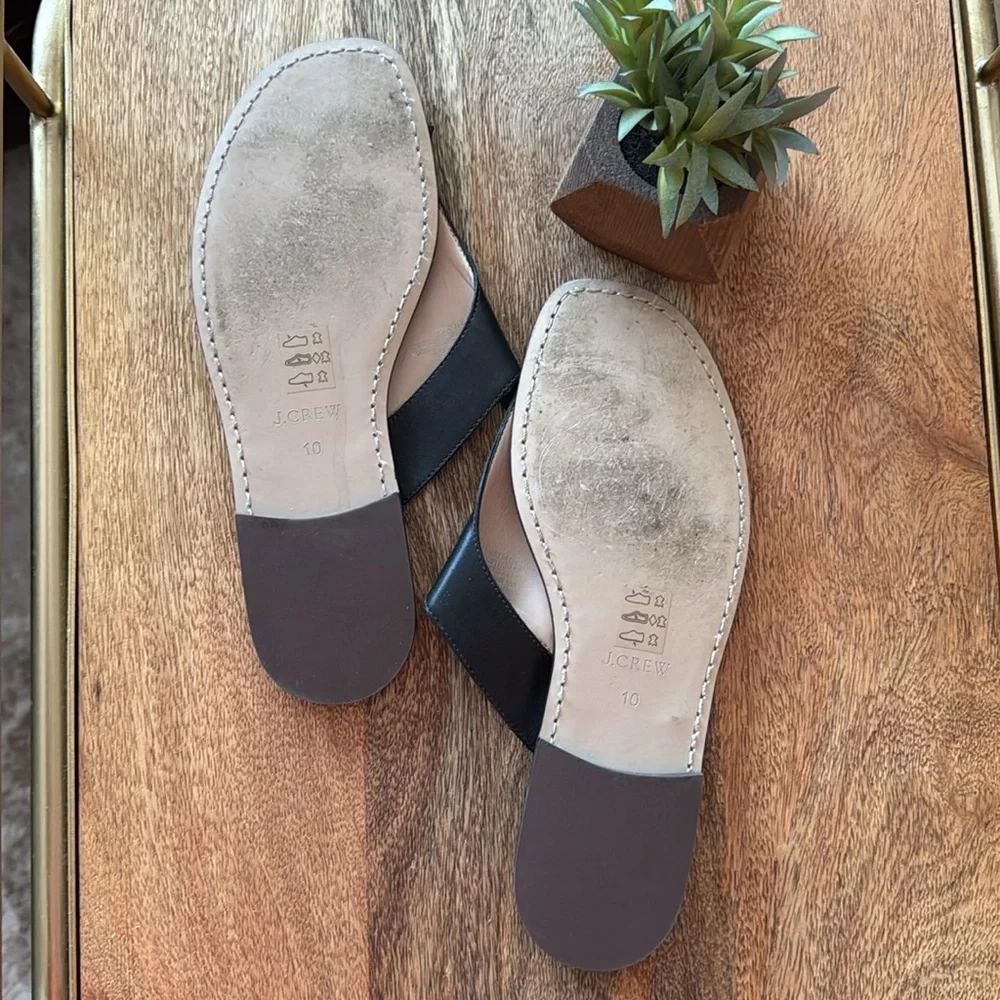 J. Crew Black Leather Sandals - Picture 3 of 4